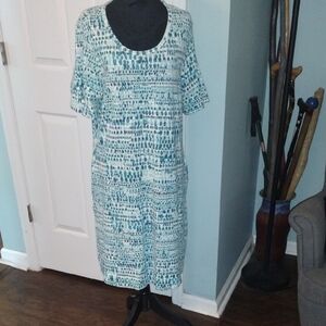 Chico's Blue and White Patterned Dress
